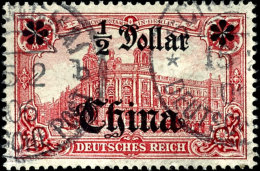 1/2 Dollar "rechte Rosette Auf Einer Spitze" Tadellos Gestempelt, Dopp. Tiefst Gepr. Bothe BPP, Mi. 250,--,... - China (oficinas)