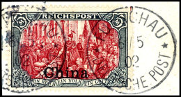 5 Mark In Type III Tadellos Auf Briefstück "SHANGHAI 6/5 02", Tiefst Gepr. R. Steuer BPP, Mi. 400,--, Katalog:... - Chine (bureaux)