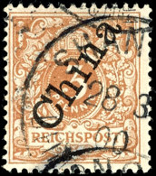 1898, 3 Pf. "lebhaftbraunocker" Mit Stpl. SHANGHAI 28.3.00, Tadellos, Gepr. Bothe BPP Und Sign. Lange Mit... - Chine (bureaux)