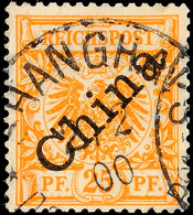 25 Pf. Diagonalaufdruck Tadellos Gestempelt, Mi. 80.-, Katalog: 5Ia O25 Pf. Diagonal 	Overprint Neat Cancelled,... - Chine (bureaux)