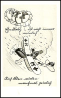 1941, S/w Jux-Karte Mit Abb. Flugzeug Mit Hakenkreuz/Pilot Will Baby Retten, Per Feldpost Aus München Nach... - Autres & Non Classés