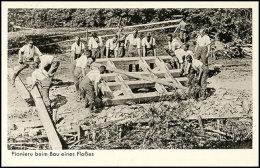 1939, Pioniere Beim Bau Eines Floßes, S/w Fotokarte, Wehrmacht-Bildserie 895/110, Per Fp. Von Weisenfels... - Otros & Sin Clasificación