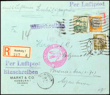 Deutsches Reich 1937, Luftpost-Einschreiben-Geschäftspapiere, Mit 30 U. 100 Pfg Hindenburg Sowie 75 Pfg LZ 129... - Andere & Zonder Classificatie