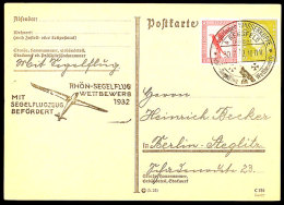 RHÖN-SEGELFLUG-WETTBEWERB 1932, Karte V. 30.7.32, Klarer Stempel A. Karte Nach Berlin, Katalog: 379,u.a.... - Andere & Zonder Classificatie