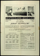 Vier Info-Blätter, Fahrplan 1932 (DINA4), Technische Daten Zu LZ 127 (DINA5), Fahrtenprogramm 1930, Plakat... - Autres & Non Classés