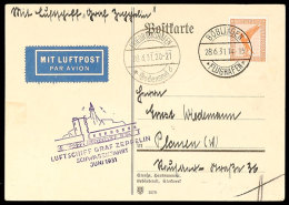 Schwabenfahrt 1931, Auflieferung Böblingen, Postkarte Mit Vorder- Und Rückseitiger Frankatur Und Allen... - Otros & Sin Clasificación