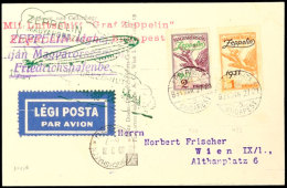 1931, Ungarnfahrt, Ungarische Post, Rückfahrtkarte Mit Beiden Zeppelinmarken, Katalog: Si.103c BF1931,... - Autres & Non Classés