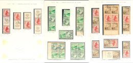 WHW 1938 Ostmark, 15 Zusammendrucke Komplett Gestempelt, Teils Auf Briefstücken, Mi. 255.-, Katalog: K33/W135... - Otros & Sin Clasificación