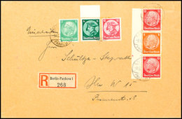 12+8+12 Pf. Hindenburg 1933, Wz. Waffeln, Senkr. Vom Linken Bogenrand Mit 5 Pfg Hindenburg (Nr. 468), 6 Und 12 Pfg... - Otros & Sin Clasificación