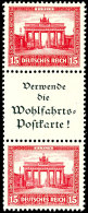 15+A1+15 Pf., Nothilfe 1930, Senkr. Zusammendruck, Postfrisch, Mi. 500,-, Katalog: S87 **15 A1 15 Pf., Help In... - Otros & Sin Clasificación