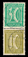 30 + 10 Pfg Ziffern 1921, Gestempelt, Gepr. Infla, Fotobefund Dr. Oechsner BPP: "einwandfrei", Mi. 150.-... - Autres & Non Classés
