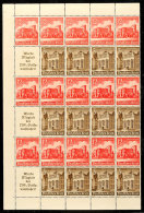 WHW 1940 Bauwerke, 3+12 Pf., 3 Heftchenblätter Als ½ Bogen Mit Form-Nr. 1 In Dunkelbraun, Postfrisch... - Otros & Sin Clasificación