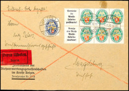 Nothilfe1929, A1+A2+5 Pf. Heftchenblatt Mit Zusatzfrankatur 25 Pf. (Nr. 433) Portorichtig Auf Eilbotenbrief... - Autres & Non Classés