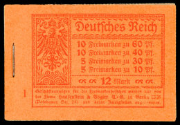 1921, Germania Und Ziffern, ONr. 1, Komplettes Markenheftchen, Heftchenblätter Teils An Zwischenblätter... - Cuadernillos