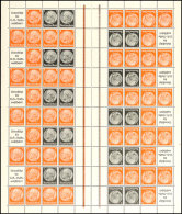 Hindenburg 1936/37, A8+8+1 Pf., Markenheftchenbogen Komplett Postfrisch, Falzreste In Eckrändern, Waager. Und... - Autres & Non Classés