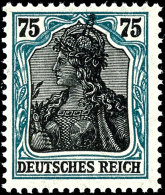 75 Pf Germania, Rahmen Hellblaugrün, Tadellos Postfrisch (bisher Als 104bF Katalogisiert), Fotoattest Dr.... - Otros & Sin Clasificación