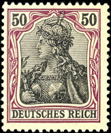 50 Pf Germania Ohne Wasserzeichen Tadellos Postfrisch, Tiefst Gepr. Jäschke BPP, Mi. 350,--, Katalog: 76... - Otros & Sin Clasificación