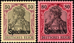 2-80 Pf Germania Mit Aufdruck "Specimen" Tadellos Ungebraucht Mit Kleinen Erstfalzresten Bzw. Nr. 76 Postfrisch... - Otros & Sin Clasificación