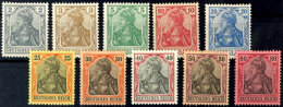 1902, "Germania" Ohne Wasserzeichen Kpl. *, Nr. 77 Gepr. Jäschke BPP, Prachtsatz, Mi. 650,--, Katalog: 68/77... - Otros & Sin Clasificación