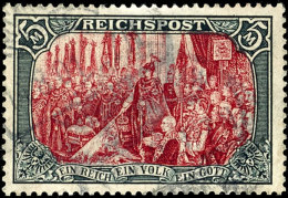 1900, 5 M. "Reichspost" In Der Type IV, Pracht, Gepr. Jäschke-L. BPP, Mi. 800,--, Katalog: 66IV O1900, 5... - Otros & Sin Clasificación