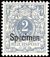 2 Pfg Krone/Adler Mit Aufdruck "Specimen", Tadellos Postfrisch, Unsigniert, Mi. 280.-, Katalog: 52SP **2 Pfg... - Otros & Sin Clasificación