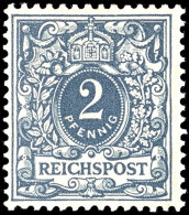 2 Pfg Krone/Adler Mit Plattenfehler I "C Von Reichspost Unten Rechts Mit Abstrich Wie G", Tadellos Postfrisch,... - Otros & Sin Clasificación