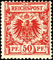 50 Pf. Krone/Adler, Dunkelbräunlichrot, Karminrot Quarzend, Sign. Bühler, Fotoattest... - Otros & Sin Clasificación