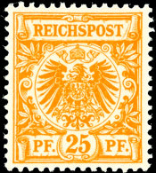 25 Pfg Krone/Adler, Gelblichorange, Tadellos Postfrisch, Unsigniert, Fotobefund Jäschke-L. BPP (2016):... - Otros & Sin Clasificación