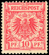 10 Pf. Krone/Adler In A-Farbe Tadellos Ungebraucht, Gepr. Zenker BPP, Mi. 320.- (alter Ausruf 100), Katalog: 47a... - Otros & Sin Clasificación