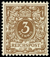 3 Pf Lebhaftorangebraun Tadellos Postfrisch, Tiefst Gepr. Wiegand BPP, Mi. 130,--, Katalog: 45cb **3 Pf Bright... - Otros & Sin Clasificación