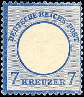 7 Kreuzer Großer Schild, Grauultramarin, Tadellos Postfrisch, Signiert, Fotobefund Krug BPP (2016): "in... - Otros & Sin Clasificación