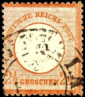 2 1/2 Gr. Rotbraun, Großer Schild, Tadellos Gestempelt "HAMBURG I. A. 22 FEBR. 7.", Sign. Gebr. Senf Leipzig... - Otros & Sin Clasificación