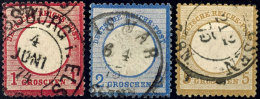 1872, 1 Gr. Mit HE-Stpl. STRASSBURG, 2 Gr. Und 5 Gr. Je Mit Stpl. Zur Pfennig-Zeit, Pracht, Katalog: 19, 20, 22... - Otros & Sin Clasificación