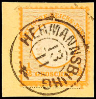 1/2 Gr. Orange Mit Hannover DKr. "HERMANNSBURG 13.11" Auf Briefstück, Tadellos, Katalog: 18 BS1 / 2 Gr.... - Otros & Sin Clasificación