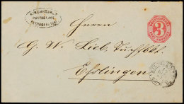 "KIRCHHEIM U. T. POSTABLAGE DETTINGEN A. SCHL.", Ovalstempel, Auf GS-Umschlag 3 Kr., Nebst K3 "KIRCHHEIM U./TECK 12... - Autres & Non Classés