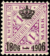 1 Mark Krönchenaufdruck Tadellos Postfrisch, Mi. 160.-, Katalog: 226 **1 Mark Crown Imprint In Perfect... - Otros & Sin Clasificación