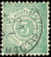 3 Pf In Ba-Farbe Tadellos Gestempelt, Tiefst Dopp. Gepr. Winkler BPP, Mi. 80,--, Katalog: 44ba O3 Pf In Ba... - Otros & Sin Clasificación