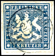 7 Kr Blau Zentrisch Gestempelt Pracht Und Schieferblau Zentrisch Gestempelt Auf Briefstück Luxus Und Tiefst... - Otros & Sin Clasificación