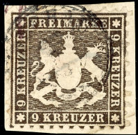 9 Kr In Schöner Tiefer Schwarzbrauner Farbe Tadellos Auf Briefstück, Mi. 220,--, Katalog: 28d BS9 Kr... - Otros & Sin Clasificación