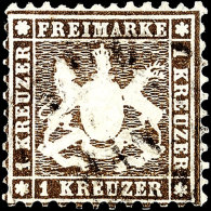 1 Kr. Schwarzbraun, Gezähnt, Gestempelt, Leichte  Mängel, Fotokurzbefund Irtenkauf  BPP, Mi. 550.-... - Autres & Non Classés