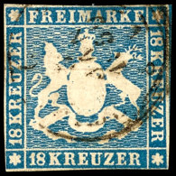 18 Kr Blau Sauber Gestempelt, Rückseitig Falzdünne Stelle, Mi. 1700,--, Katalog: 10 O18 Kr Blue Neat... - Otros & Sin Clasificación