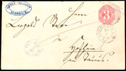 "395" - AUERBACH Auf Ganzsachenumschlag 3 Kr. Rot Nach Hofheim, Katalog: U32A BF395 - AUERBACH On Postal... - Autres & Non Classés
