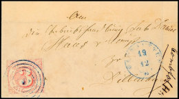 "197" (blau) Nebst Blauem K1 "NASTÄTTEN 19 12 (1866)", Herzogtum Nassau, Auf Postbezirksbrief 3 Kr. Nach... - Autres & Non Classés