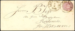 "LÜTJENBURG 4.5.1866", 2x Recht Klar Auf Brief Mit 1 1/4 S. Lebhaftbraunpurpur Durchstochen Nach Bordemis Bei... - Schleswig-Holstein
