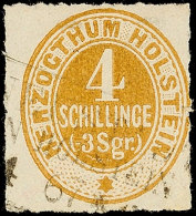4 S Braunocker Tadellos Gestempelt Kabinett, Mi. 100.-, Katalog: 25 O4 S Brown-ochre Neat Cancelled Superb In... - Schleswig-Holstein
