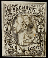 "21" - Pirna, Klar Auf Tadelloser 1/2 Ngr. König Johann I. In Type I, Bestens Gepr. Rismondo BPP, Katalog: 8I... - Saxe