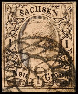 "18" - Grossenhain, Klar Auf 1 Ngr. König Johann I. In Type I, Bestens Gepr. Rismondo BPP, Katalog: 9I O18... - Saxe