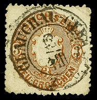 GLAUCHAU-GERA, Klarer Bahnpoststempel A. 3 Ngr. Wappen, Marke Eckbug, Katalog: 18a OGLAUCHAU-GERA, Clear... - Saxe