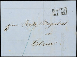 "STETTIN 22 3 (1859)" - Kleiner Ra2, Auf Lithographischem Frachtbrief Nach Golnow, Vorders. "I" Sgr. In Blau... - Otros & Sin Clasificación