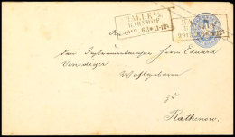 "HALLE A/S. BAHNHOF 29 12 63" - Antiqua-Ra3, OPD Merseburg, Auf GS-Umschlag 2 Sgr. Wappen Nach Rathenow, Minimale... - Autres & Non Classés